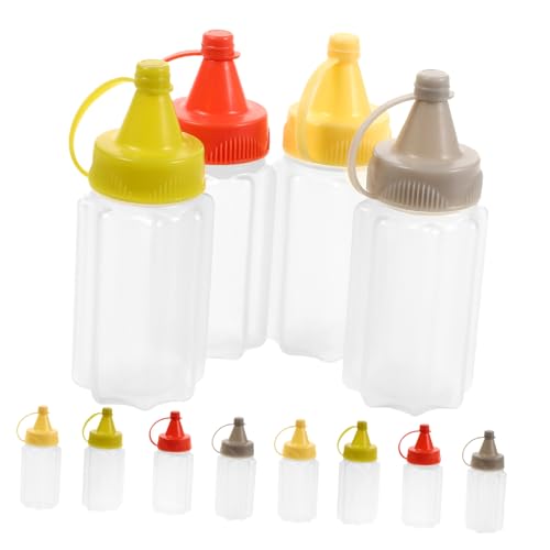 MAGICLULU 12stück Transparente Quetschflaschen Für Gewürze Ketchup Salatdressing-spender Ölflaschen Mit Kappen Senfbehälter Dressing-behälter Für Lunchbox Mini-soßenflaschen Tragbarer Soßenb von MAGICLULU