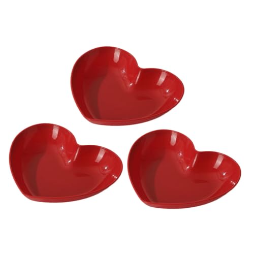 MAGICLULU Snackteller in Herzform Mit Großem Fassungsvermögen 3-teiliges Set Rot Zum Einfachen Servieren Und Aufbewahren MAGICLULU Snackteller in Herzform Mit Großem Fassungsvermögen 3-teiliges Set Rot Zum Einfachen Servieren Und Aufbewahren von MAGICLULU