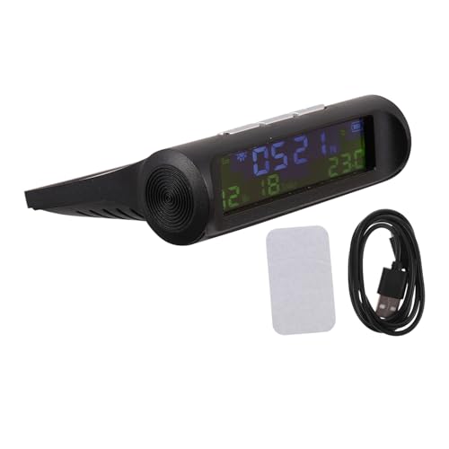 MAGICLULU Solar Auto Digitaluhr mit Temperaturanzeige Multifunktionale Elektronische Kfz uhr Langlebig und Kompakt für Armaturenbrett und Schreibtisch mit Großem Display und von MAGICLULU