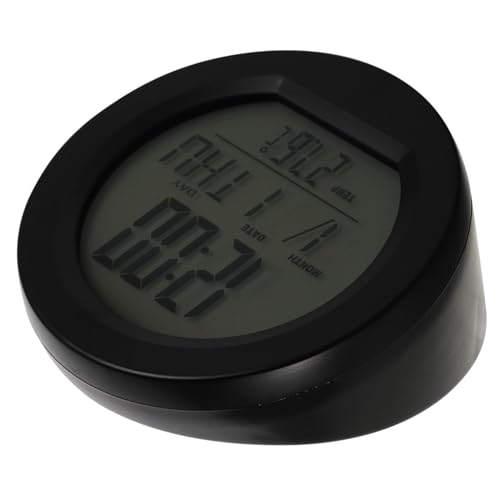 MAGICLULU Solarbetriebene Auto digitaluhr mit Lcd display Thermometer und Kalender Kompakte Dashboard uhr für Präzise Temperaturanzeige im Fahrzeug von MAGICLULU