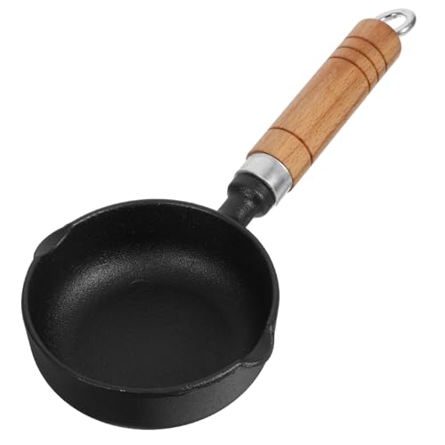MAGICLULU Gusseisen Saucentopf Deckel Kleiner Topf Zum Ausgießen Von Öl Mini Kochtopf Eisen Butterwärmer Küchenbedarf von MAGICLULU