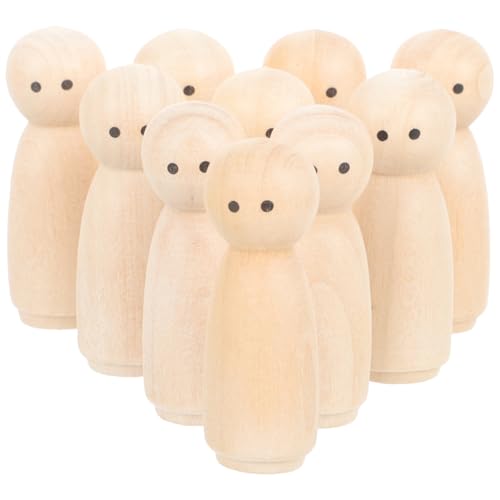 MAGICLULU 10 Stück Holzfiguren zum DIY Bemalen und Basteln Tortenfigur Figurenkegel Holzpflock Puppenkörper Holzfiguren Dekorative Pflockpuppenmenschen Spielzeug für Scheibengardinen 1,77 Zoll MAGICLULU 10 Stück Holzfiguren zum DIY Bemalen und Basteln Tortenfigur Figurenkegel Holzpflock Puppenkörper Holzfiguren Dekorative Pflockpuppenmenschen Spielzeug für Scheibengardinen 1,77 Zoll von MAGICLULU