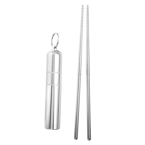 MAGICLULU Teiliges Essstäbchen Set mit Metall Aufbewahrungsbox Leichtes Tragbares Stilvolles Besteck für Haushalt und Reisen Langlebiges Glattes Design ohne Grate von MAGICLULU