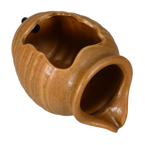 MAGICLULU Tontopf Mit Zirkulierendem Wasser Wasserrad Brunnen Tank Schwimmbad Bausatz Kleiner Teichwasserfall Flasche Wasserbrunnengarten Solar- Wasserfass Anlage Fließt Light Brown Keramik von MAGICLULU