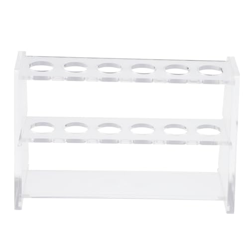 MAGICLULU Transparentes Reagenzglasgestell aus Acryl Doppelstöckiger Testrohrhalter mit Silikoneinlage Stabiler Laborständer für Zentrifugenröhrchen Geeignet für Schule Labor Experimente von MAGICLULU