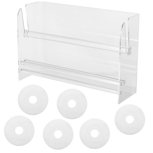 MAGICLULU Verstellbarer Aufkleberdispenser mit Fächern Robuster Etikettenrollenhalter für Büro und Schreibtisch Transparent und Anpassbar für Verschiedene Aufklebergrößen von MAGICLULU