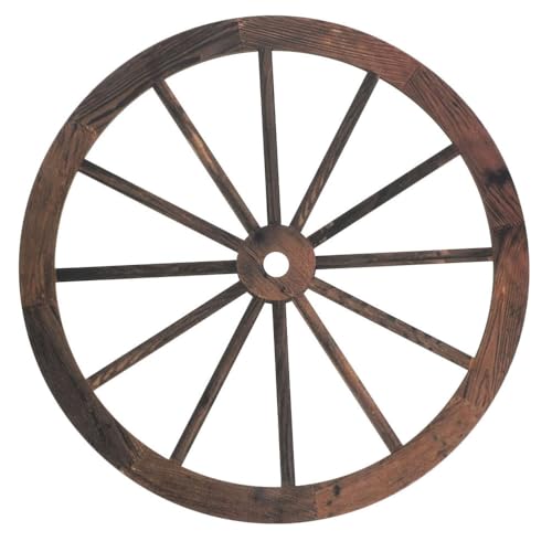 MAGICLULU Wagenrad- : Hölzerne Western-Cowboy-Party-Dekorationen, Vintage-Wagenrad, Holz-Wagenrad- für Bar, Garage (braun) von MAGICLULU