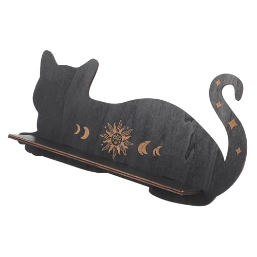 MAGICLULU Schwebendes Katzenregal aus Holz Rustikales Wandregal Platzsparend für Wohnzimmer und Schlafzimmer Dekoratives Aufbewahrungsregal von MAGICLULU
