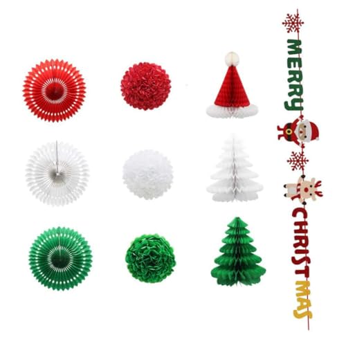 MAGICLULU Weihnachtliche Honeycomb Blumen Hängedeko Festliche Partydeko Einfach zu Montieren Vielseitig für Tisch Baum und Fenster Stimmungsvolle von MAGICLULU