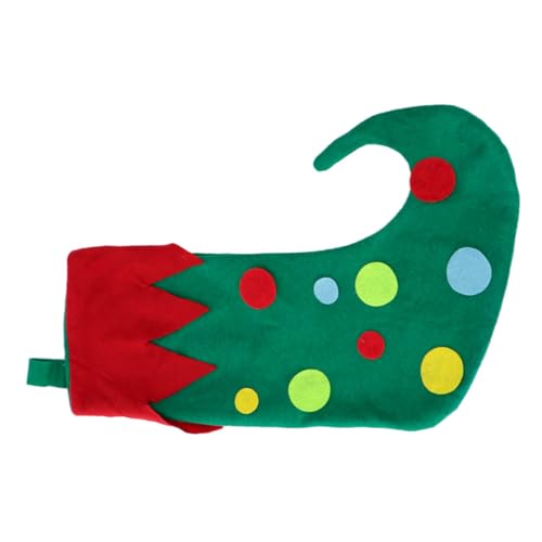 MAGICLULU Weihnachtliche Socke aus Vliesstoff mit Punkten Dekorative Hexensocke für Weihnachten für Festliche Anlässe und Partydeko Einzigartiges Accessoire für Weihnachtsbaum von MAGICLULU
