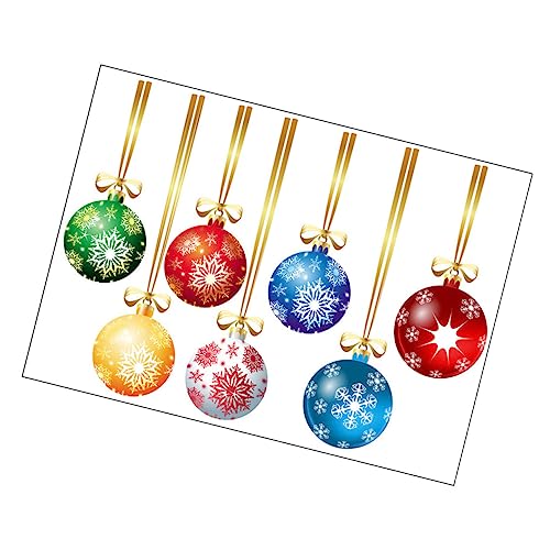 MAGICLULU 1 Set Weihnachtsaufkleber Bunte Aufkleber für Tür Fenster Glas Selbstklebender Aufkleber Leicht Abziehbar für Heimdekoration von MAGICLULU