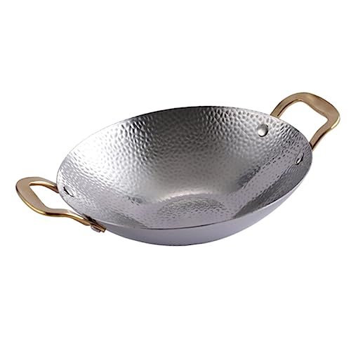 MAGICLULU Wok mit Doppelgriffen Robuster Kochtopf für Zuhause und Camping Hitzebeständig Leicht zu Reinigen für Köstliche Familiengerichte von MAGICLULU