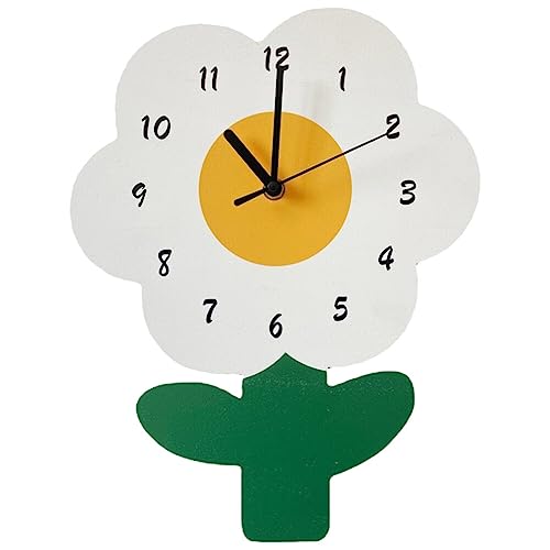 MAGICLULU Wanduhr Zahnausweishalter Blumenwanduhr Aus Holz Geräuschlose Nicht Tickende Uhr Hängende Stumme Uhr Blumenuhr Dekoration Für Zuhause Büro Schlafzimmer Pflanzendekor von MAGICLULU