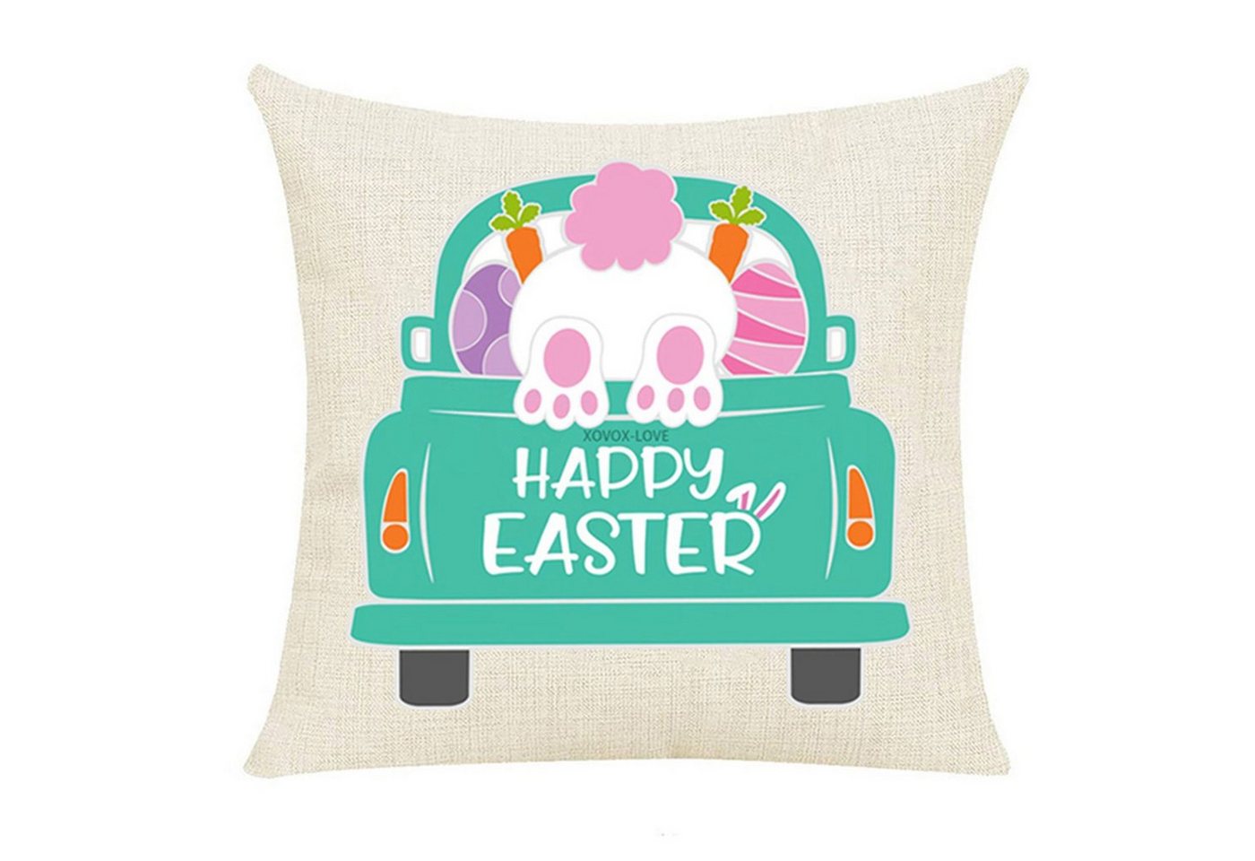 Kissenbezug Ostern 45cm x 45cm Cartoon Hase Karotte Dekoration, MAGICSHE (1 Stück) von MAGICSHE