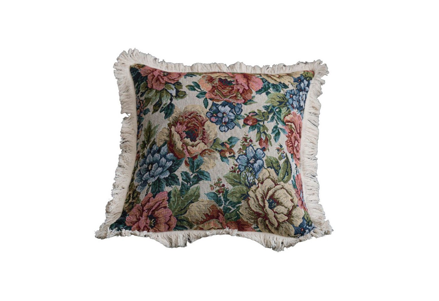 Kissenbezug Tapisserie Kissenbezug Blumen Muster Kissenhülle, MAGICSHE, Sofa Kissenbezug mit kleinen Quasten von MAGICSHE