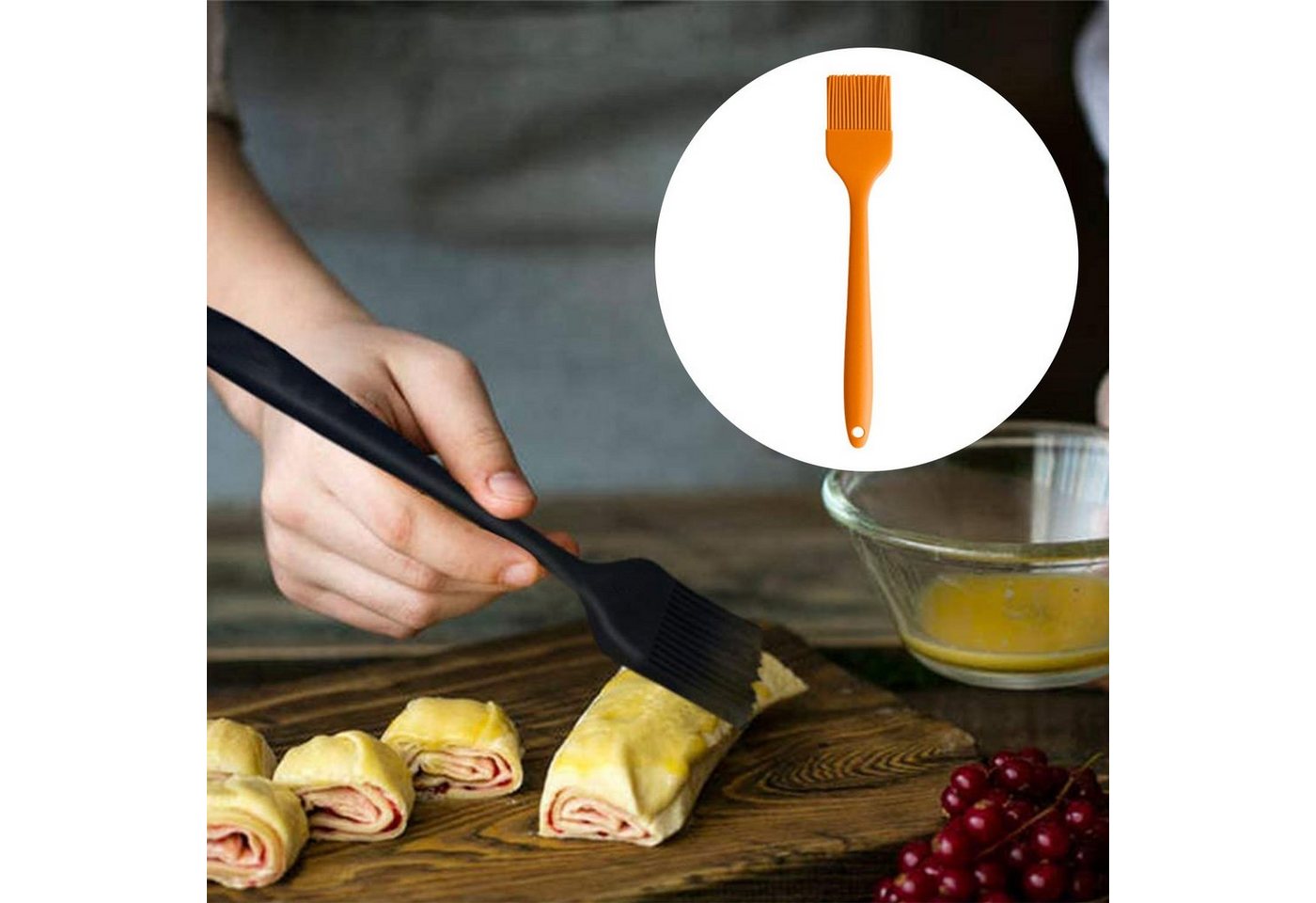 MAGICSHE Backpinsel Hitzebeständigem Silikon Grillpinsel Backpinsel Küchenpinsel, für BBQ, Grill, Backen, Kochen, spülmaschinenfest von MAGICSHE