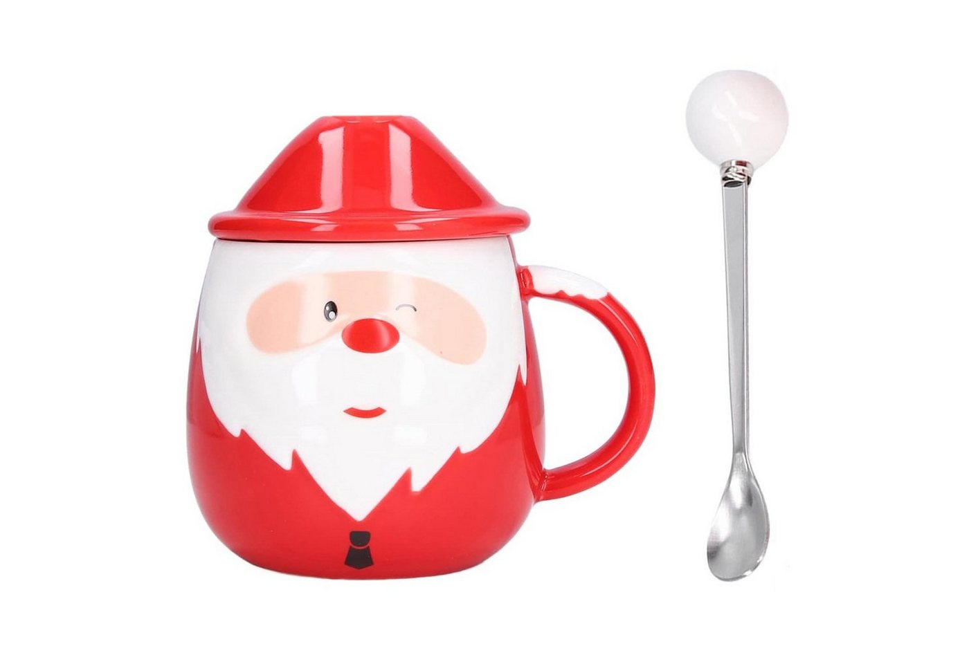 MAGICSHE Becher Weihnachtsmann Kaffeebecher mit Löffel, Weihnachtsbecher von MAGICSHE