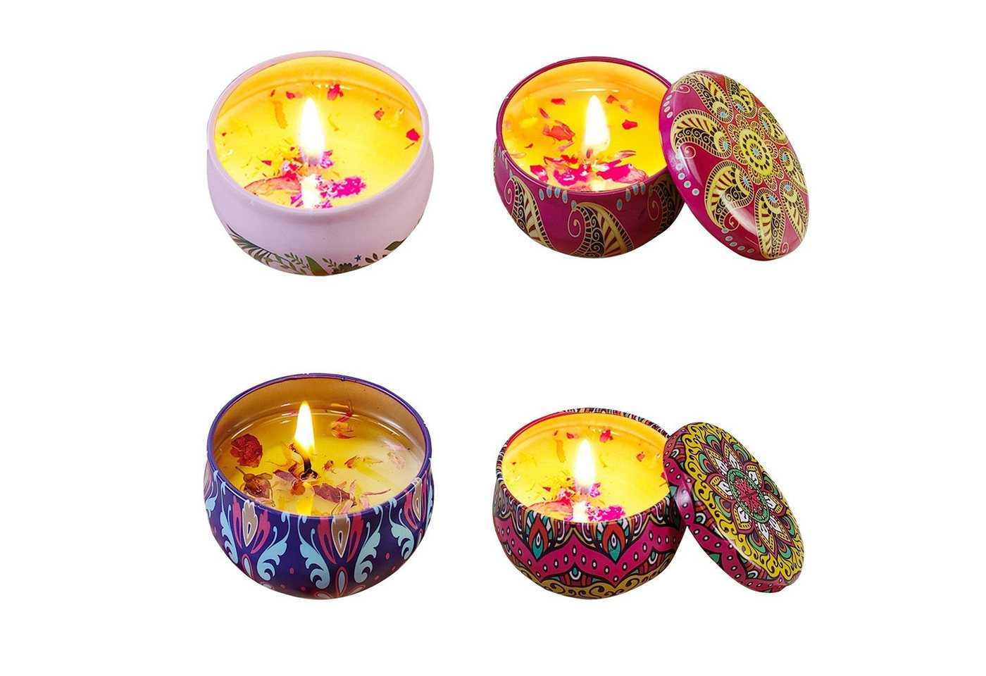 MAGICSHE Duftkerze 4-Packung Kerzen, Sojawachs, Ein natürlicher und angenehmer Duft von MAGICSHE