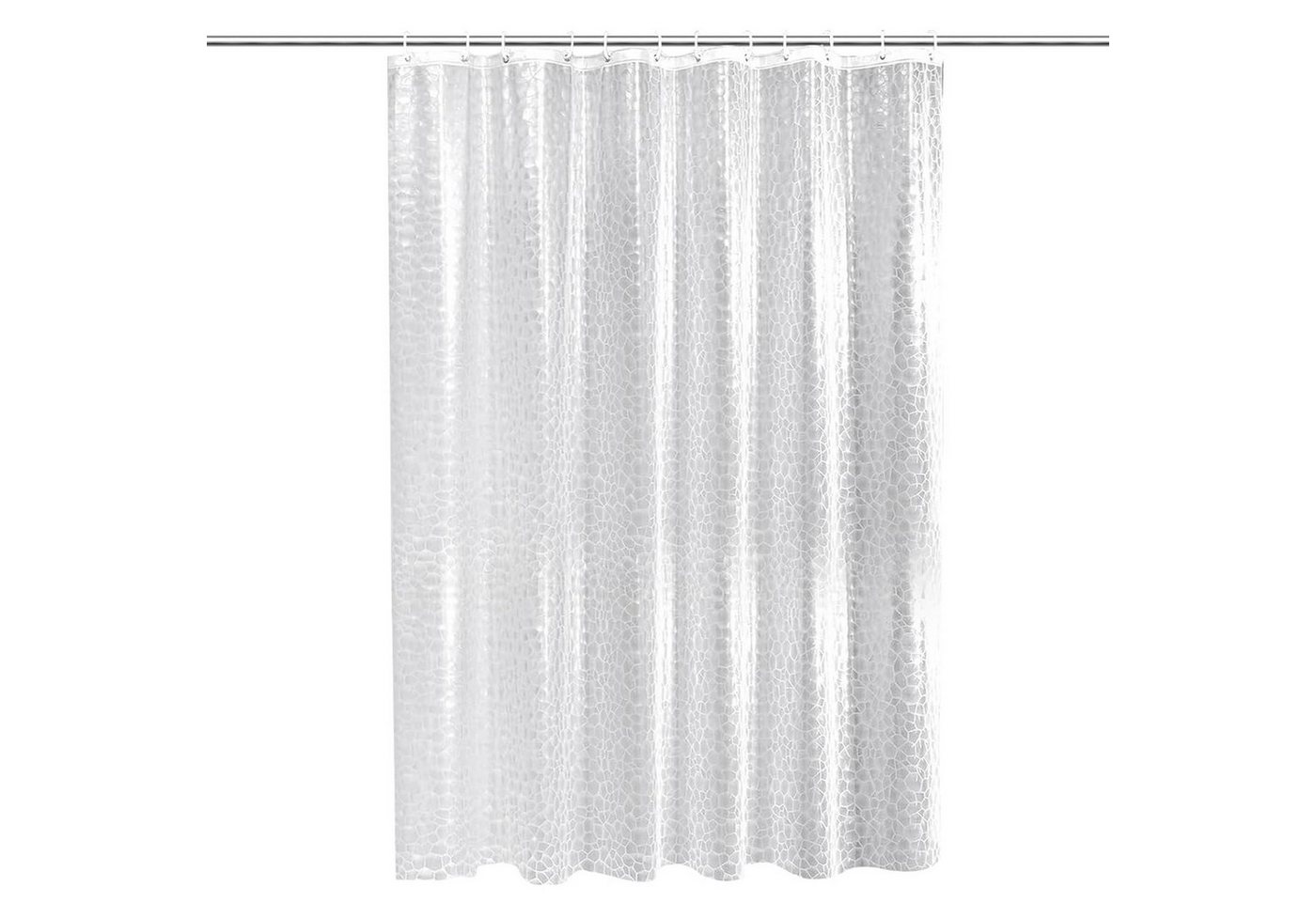 MAGICSHE Duschvorhang Antischimmel 3D-Kieselstein-Muster Halbtransparent 180x200 Breite 120 cm (1-tlg) von MAGICSHE