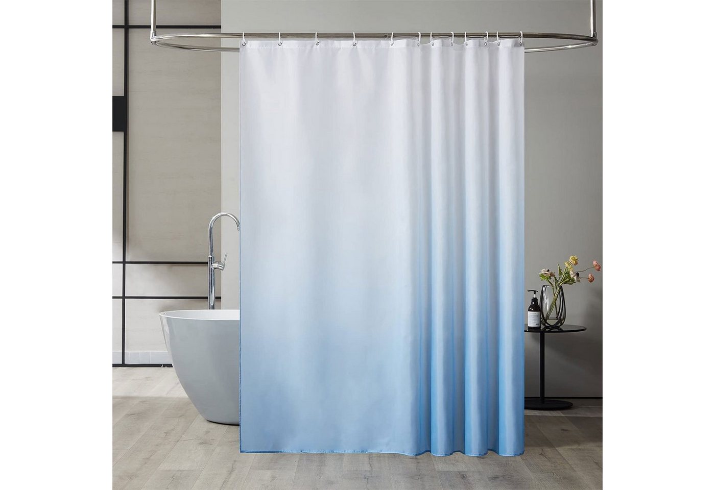 MAGICSHE Duschvorhang Breite 180 cm, Höhe 180 cm, Wasserdichter und Anti-Schimmel Stoff Duschvorhang, Polyester waschbar von MAGICSHE