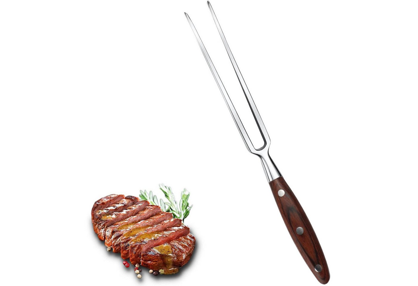 MAGICSHE Fleischgabel Fleischgabel Edelstahl mit Holzgriff, Grillgabel für Braten Grill von MAGICSHE