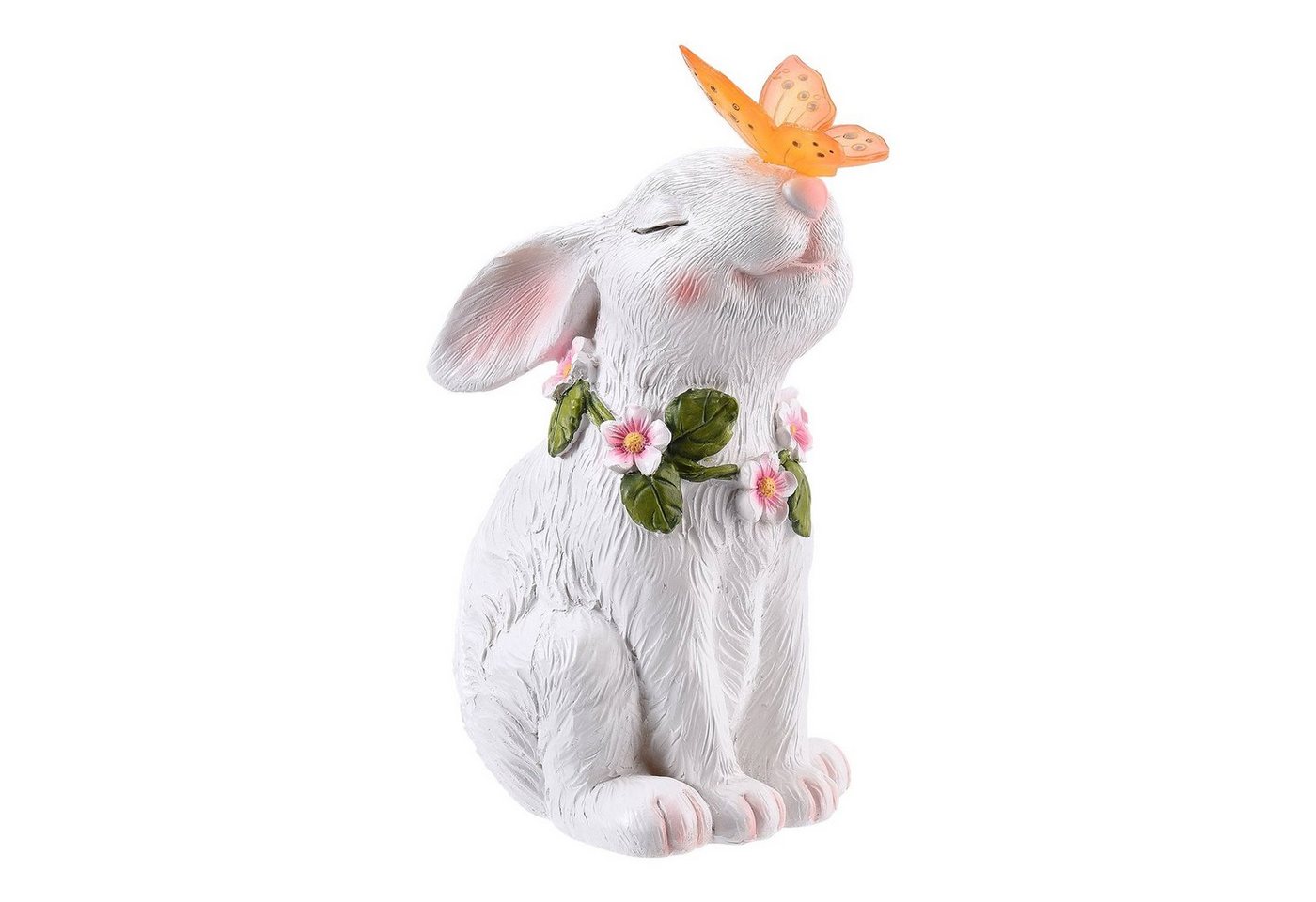 MAGICSHE Gartenfigur Solar Gartenfiguren Kaninchen mit Schmetterlingslicht für Draußen von MAGICSHE