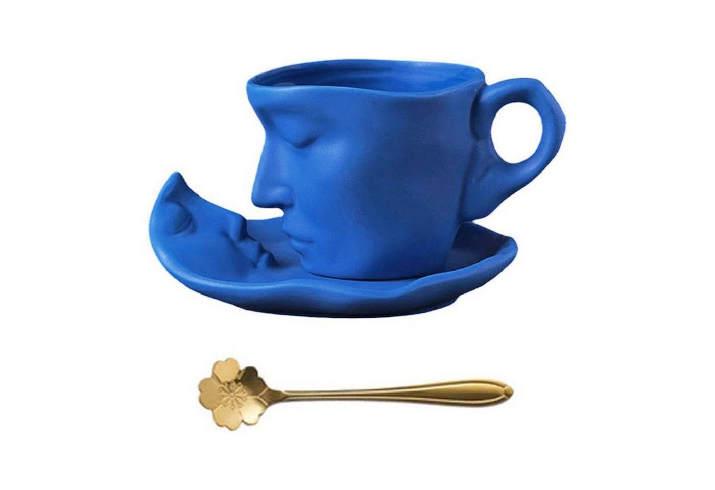 MAGICSHE Kaffeeservice Keramik Gesichtskuss Kaffeetasse & Untertasse Set, 1 Personen von MAGICSHE