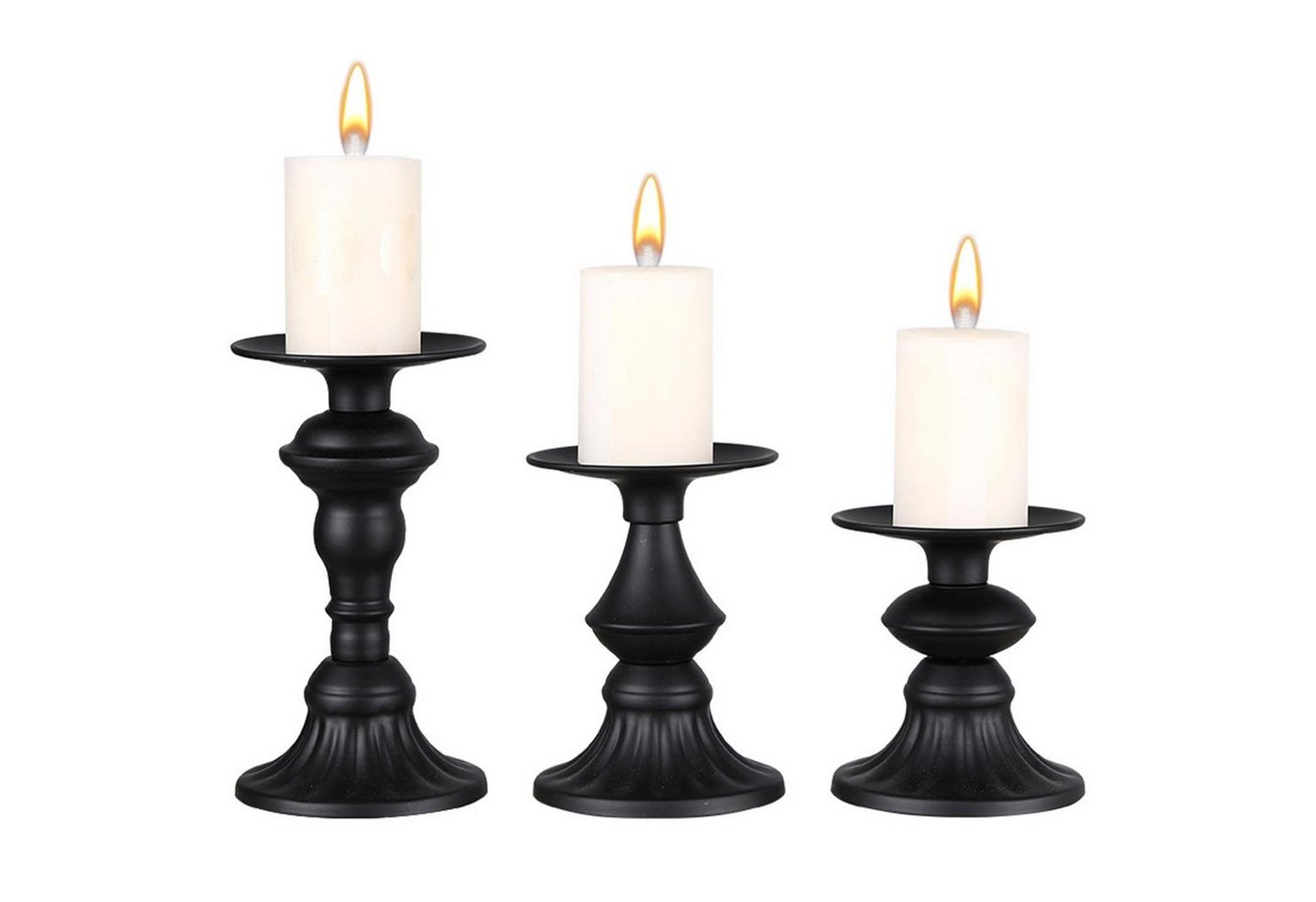 MAGICSHE Kerzenhalter Kerzenständer Stumpenkerzen 3er Set, matter dekorativer Kerzenständer von MAGICSHE