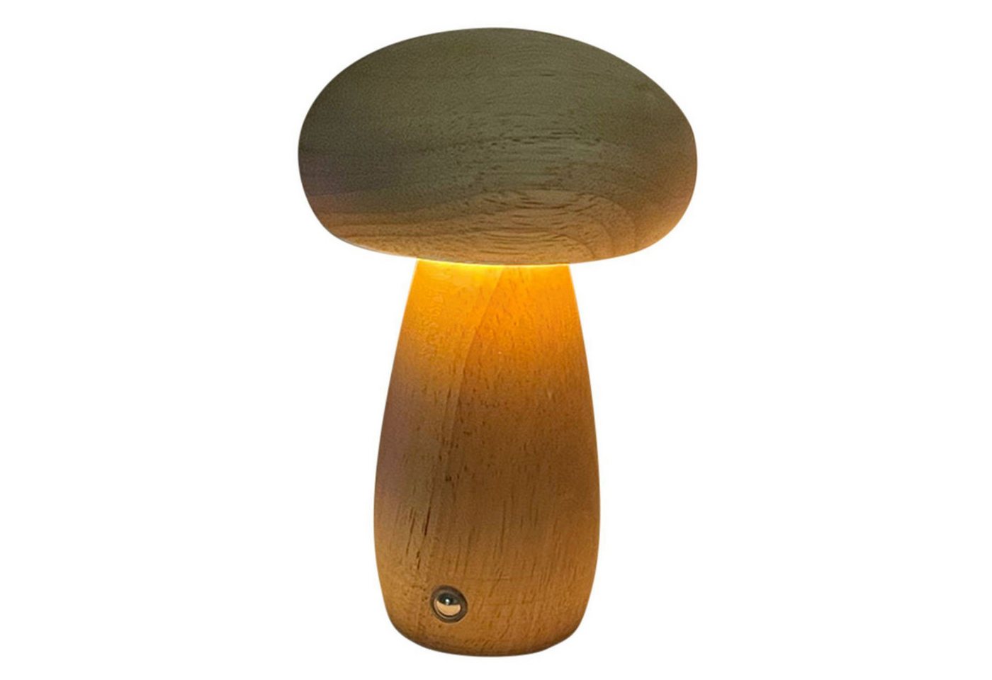 MAGICSHE LED Nachtlicht aus Holz Pilzlampe USB-Aufladung kabellos, LED fest integriert von MAGICSHE