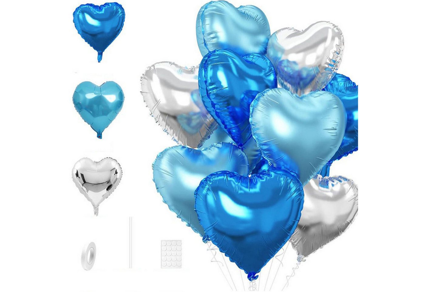 MAGICSHE Luftballon Liebesballon 10 Stück 18 Zoll Herz Folienballon für Partys von MAGICSHE