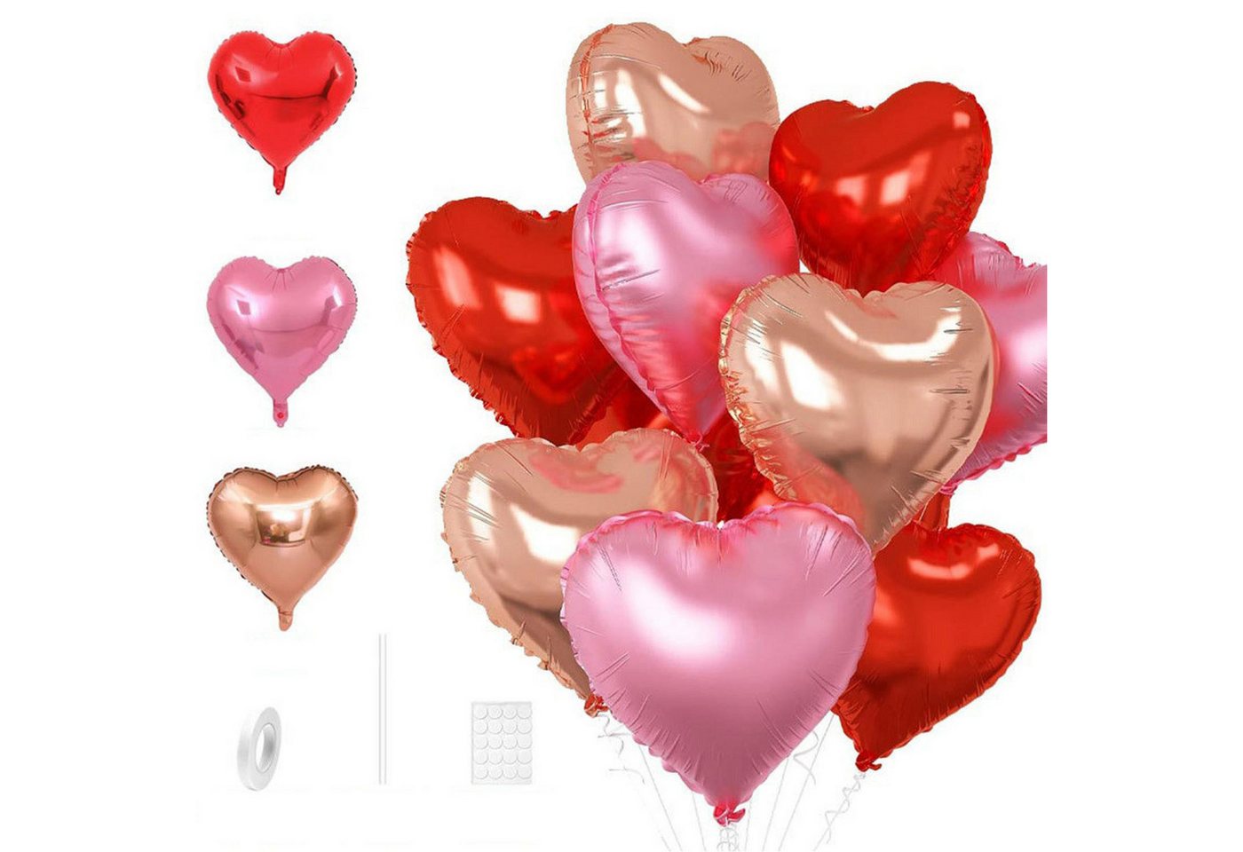 MAGICSHE Luftballon Liebesballon 10 Stück 18 Zoll Herz Folienballon für Partys von MAGICSHE