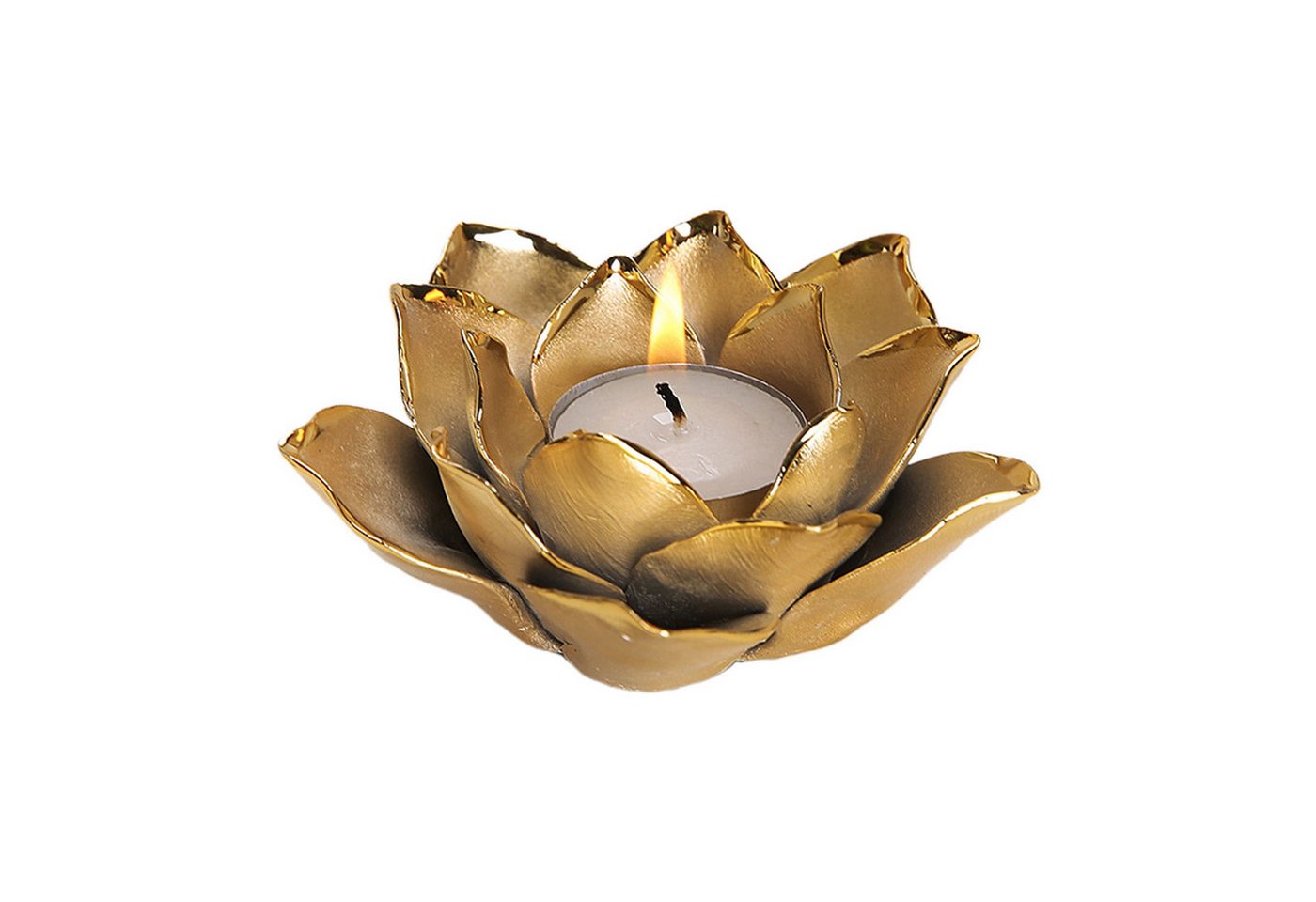 MAGICSHE Teelichthalter Lotusform Teelichthalter Kerzenständer, Rose Blumen Teelichthalter,Silber/Gold von MAGICSHE