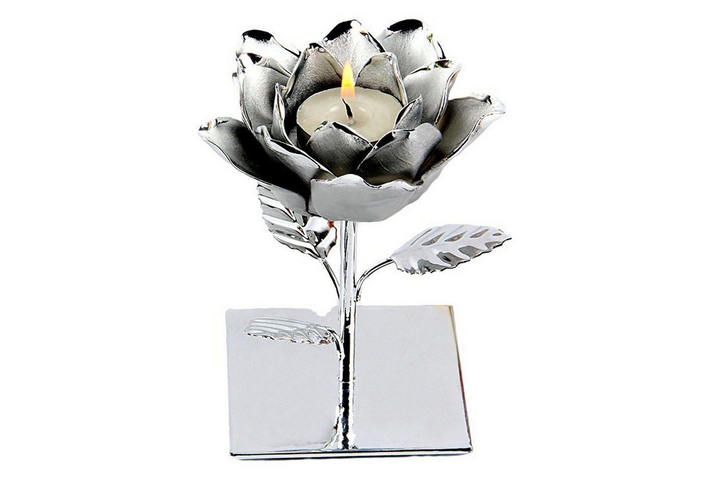 MAGICSHE Teelichthalter Lotusform Teelichthalter Kerzenständer, Rose Blumen Teelichthalter,Silber/Gold von MAGICSHE