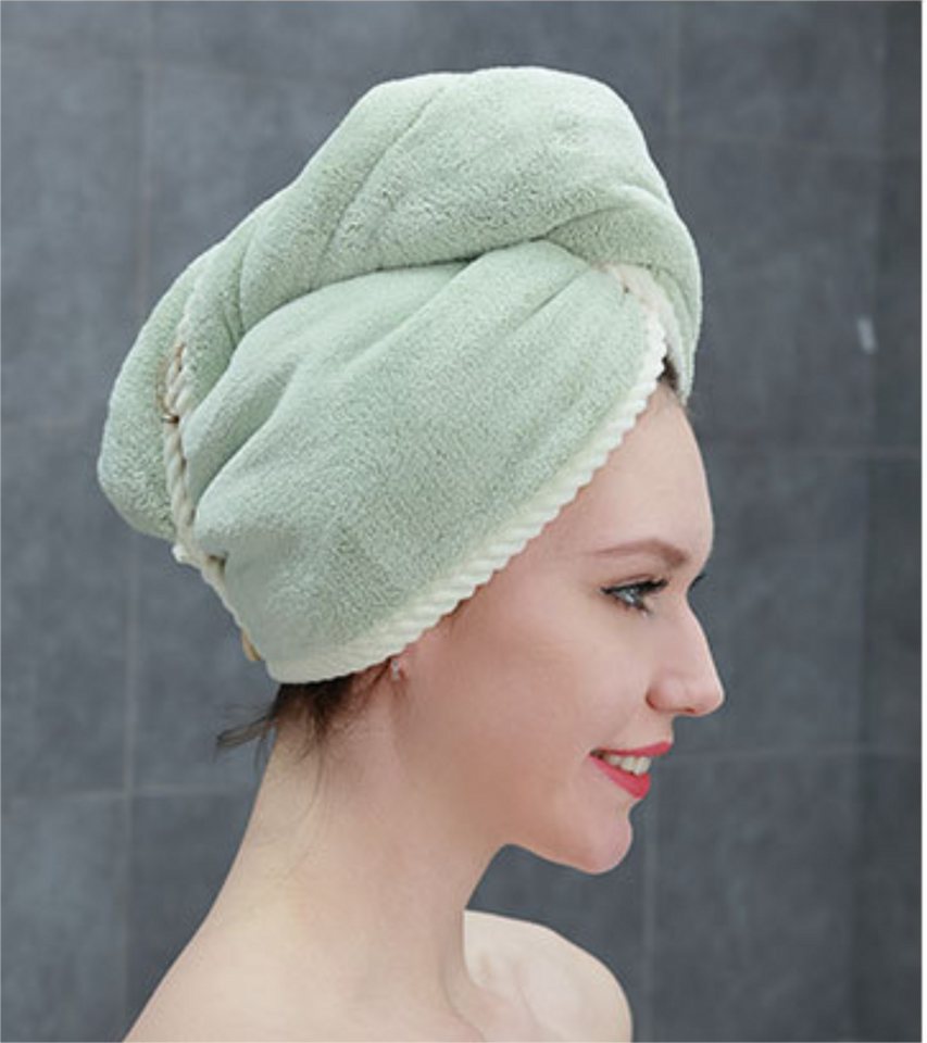 MAGICSHE Turban-Handtuch Handtücher mit Knopfverschluss, (2-St), waschmaschinenfest Frottee für lange Haare von MAGICSHE