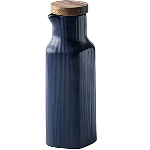 MAGICVOGEL 300ml Ölspender Keramik Olivenölspender Essigflasche Essigspender Küche Sojasauce Spender Staubdicht Ölbehälter mit Deckel (Blau) von MAGICVOGEL