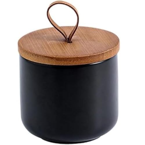 MAGICVOGEL Frischhaltedose Vorratsdose mit luftdichtem Deckel Keramik Vorratsbehälter Kaffeebohnen Aufbewahrungsdose Lebensmittelbehälter für Kaffee Müsli Zucker Gewürze Nüsse (Schwarz, 260ml) von MAGICVOGEL