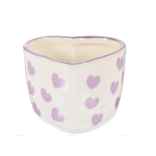 MAGICVOGEL Keramik Kerzenhalter Stumpenkerzen Stabkerzen Kerzenständer süße Herzform Stumpenkerzenhalter Tischdeko Für Zuhause Esszimmer Hochzeit Party Bankett (Lila) von MAGICVOGEL