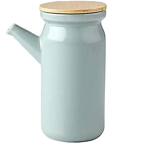 MAGICVOGEL Keramik Ölflasche Ölspender Essigspender mit Ausgießer Olivenöl Behälter Sushi Dispenser Sojasauce Flasche mit Deckel für Küche Kochen Pasta (Hellgrün) von MAGICVOGEL