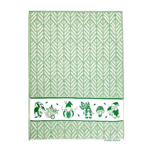 MAGIE DI CASA Geschirrtuch GNOMI 50 x 70 cm - 100% Baumwolle - Made in Italy (Grün) von MAGIE DI CASA