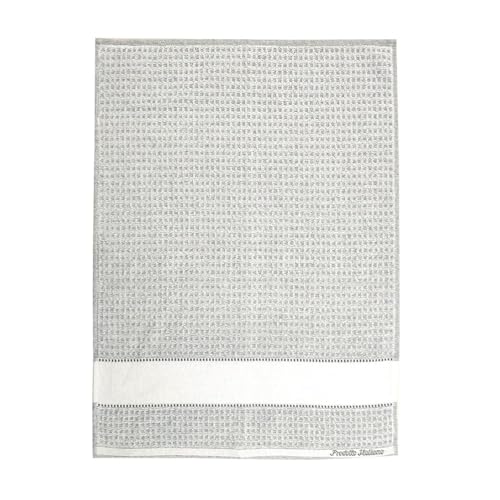 MAGIE DI CASA Geschirrtuch Grand Prix, 50 x 70 cm, mit Ethamin zum Sticken, 100 % Baumwolle, hergestellt in Italien. (Grau) von MAGIE DI CASA