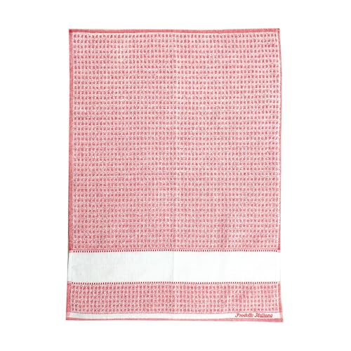 MAGIE DI CASA Geschirrtuch Grand Prix, 50 x 70 cm, mit Ethamin zum Sticken, 100 % Baumwolle, hergestellt in Italien. (Rot) von MAGIE DI CASA