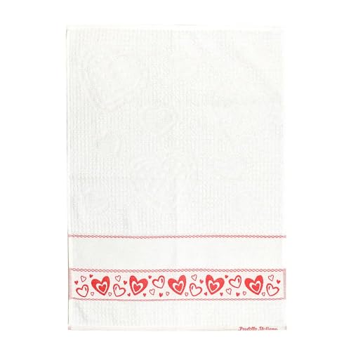 MAGIE DI CASA Geschirrtuch Herz 50 x 70 cm mit Band aus Ethamin zum Besticken (rot) MAGIE DI CASA Geschirrtuch Herz 50 x 70 cm mit Band aus Ethamin zum Besticken (rot) von MAGIE DI CASA