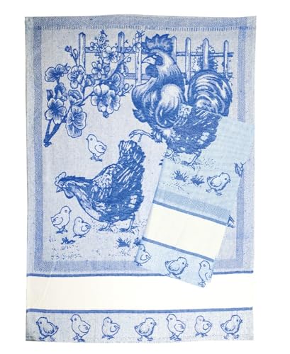 MAGIE DI CASA Geschirrtuch Sergio 60 x 90 cm mit Etamin zum Besticken - 100% Baumwolle - Made in Italy (BLU), STR008 von MAGIE DI CASA