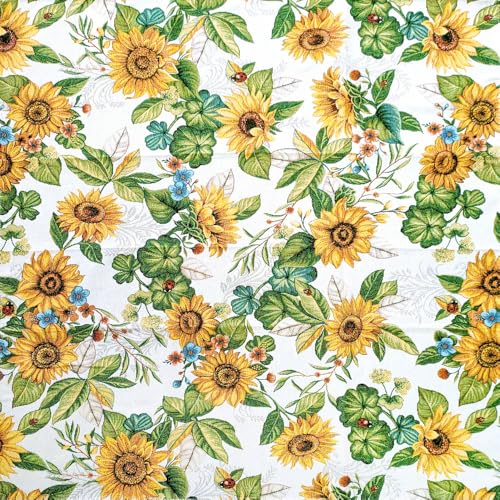 MAGIE DI CASA Tischdecken Linie MEXICO aus Gobeline, Jacquard-Verarbeitung, hergestellt in Italien (Sonnenblume, 90 x 90 cm) von MAGIE DI CASA