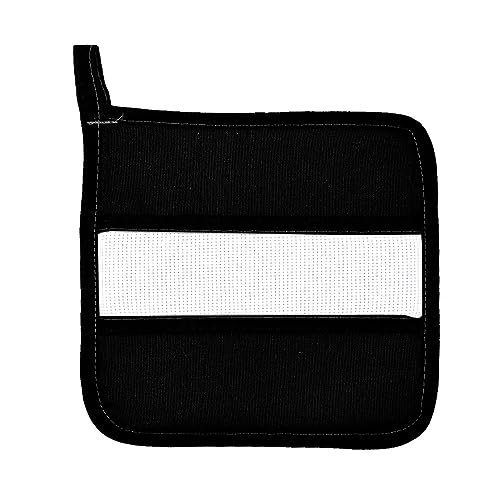MAGIE DI CASA Topflappen, einfarbig, SIENA, quadratisch, 20 x 20 cm, mit Ethamin, einfarbig, zum Besticken - Made in Italy (schwarz) von MAGIE DI CASA