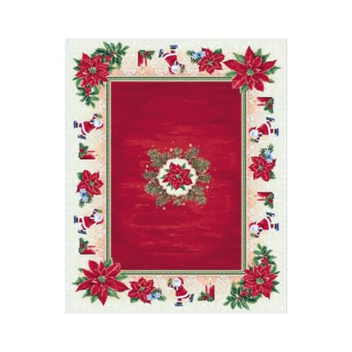 MAGIE DI CASA Weihnachtstischdecken aus Gobeline, mit Jacquardmuster – Weihnachten – ideal als Geschenk und Tischdekoration mit Weihnachtsmotiven – Made in Italy (140 x 180 cm Star) von MAGIE DI CASA