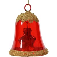 Transparente Glasglocke mit goldenem Glitzer und Perlen cm von MAGIEDINATALE