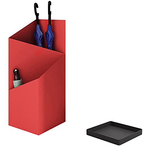 MAGJI Regenschirmständer Nordischer Hoher Schirmständer,Indoor-Regenschirmständer mit Abnehmbarer Tropfschale,Schlanker Regenschirmhalter-Organizer für Flur/Haus/Hotel (Color : Red) von MAGJI