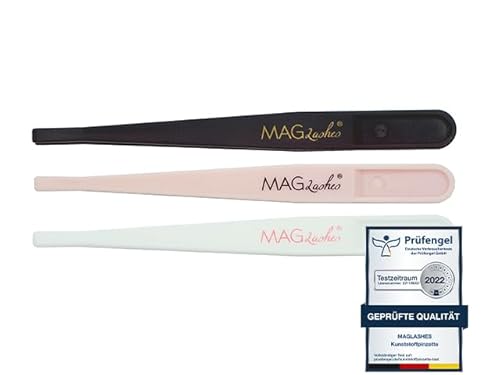 MAGLashes® I Edle Kunststoffpinzette Pinzette aus Plastik zum Anbringen künstlicher magnetischer Wimpern - 3 Stück Set, 12 cm lang von MAGLashes