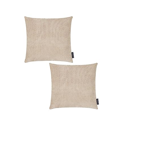 Kissenhülle Kissenbezug Comodo weich plüsch kuschelig Trend dezentes Muster 40x40cm (Natur) von MAGMA